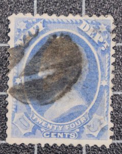 Scott O43 24 Cents Navy Official Used Nice Stamp SCV $85.00