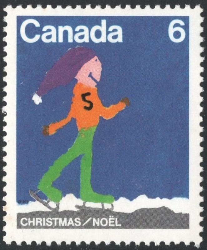 Canada SC#675 8¢ Christmas: Skater (1975) MLH