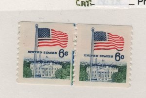 1338A 6c Flag over White House Coil Joint Line Pair