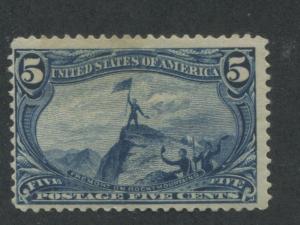 1898 US Stamp #288 5c Mint Hinged F/VF Original Gum Catalogue Value $90