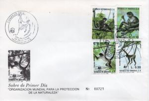 HONDURAS -  1990 Airmail - The Black-handed Spider Monkey  FDC5534