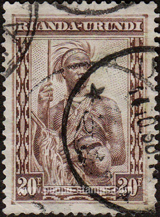 Ruanda Urundi, Sc , SG 101 Study, Hinged - 1931 20f.  - N...