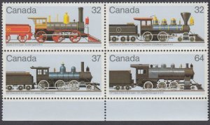 Canada - #1039i-1039iv Canadian Locomotives Block (Ex. Souvenir Sheet) - MNH