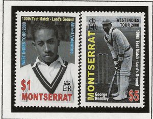 Thematic Stamps sport. Montserrat 2000 Cricket set of 2 sg.1153-4 MNH