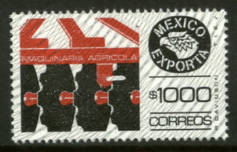 MEXICO Exporta 1588A $1000P Agricultural Machinery w/Burelage Pap 10 MINT NH VF