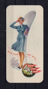 Airline Advertising Label Wing your Way with Australian National Airways