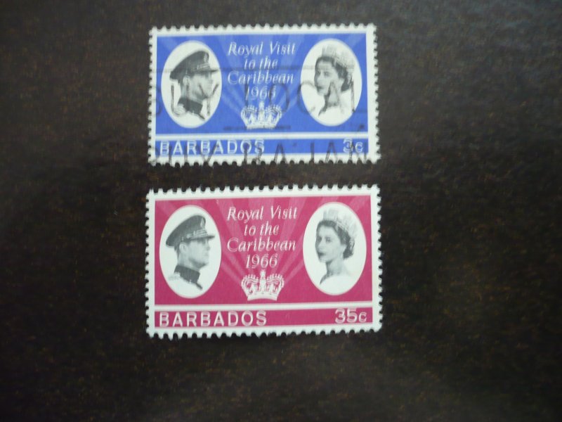 Stamps - Barbados - Scott# 285-286 - Used & Mint Hinged Set of 2 Stamps