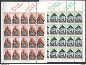 L1489 1987 Liechtenstein Europa Cept Modern Architecture Michel 36 Euro 2Sh Mnh