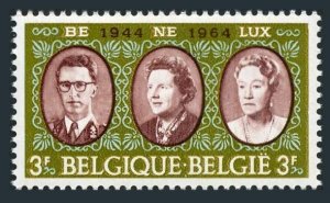 Belgium  616 2 stamps, MNH. Mi 1366. Benelux 1964. King Baudouin, Queen Juliana,