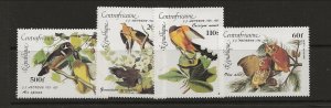 CENTRAL AFRICAN REPUBLIC Sc C311-4 NH issue of 1985 - BIRDS