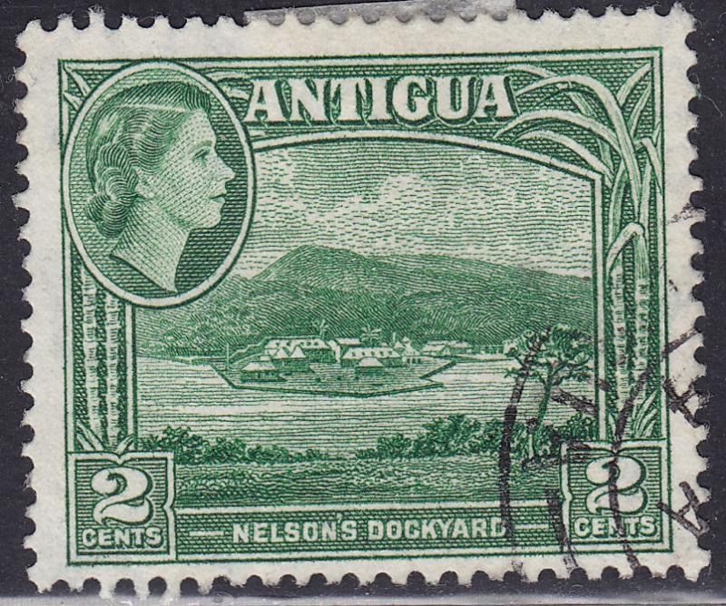 Antigua 109 Used 1953 Nelsons Dockyard 2¢