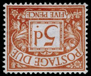 SG D7Wi, 5d brownish cinnamon, M MINT. Cat £20. WMK INVERTED.