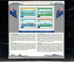 TRISTAN DA CUNHA #250a 1976 ROYAL FLEET SHIPS MINT VF NH O.G S/S