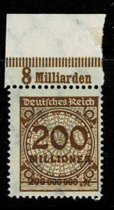 Germany 1923,Sc.#291 MNH Plate Margin, Michel# 323 A Pa (Type B)