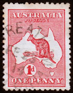 Australia Scott 2d, Die II, Carmine (1913) Used F M