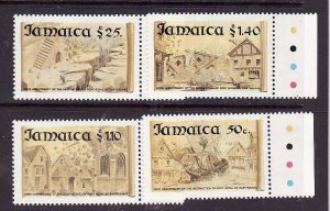 Jamaica-Sc#772-5- id7-Unused NH set-Scenes of Destruction-Earthquake-1992-