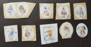 *FREE SHIP Japan Cartoon Peter Rabbit 2011 Pig Duck Owl (complete 10v) USED #3