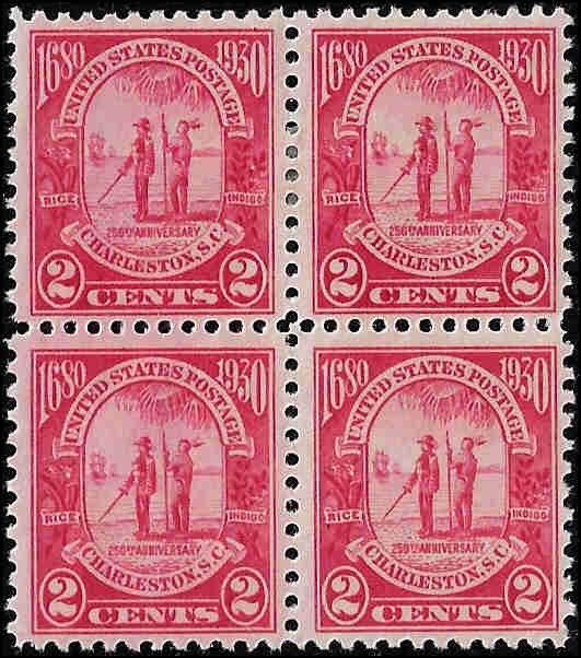 683 Mint,OG,HR/NH... Block of 4... SCV $5.00... Bottom pair are NH