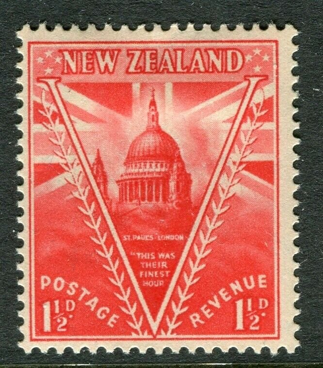 NEW ZEALAND; 1946 early Peace pictorial issue Mint hinged 1d. value