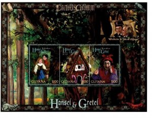 Guyana - Brother's Grimm - Hansel And Gretel - Sheet of 3 Stamps - MNH