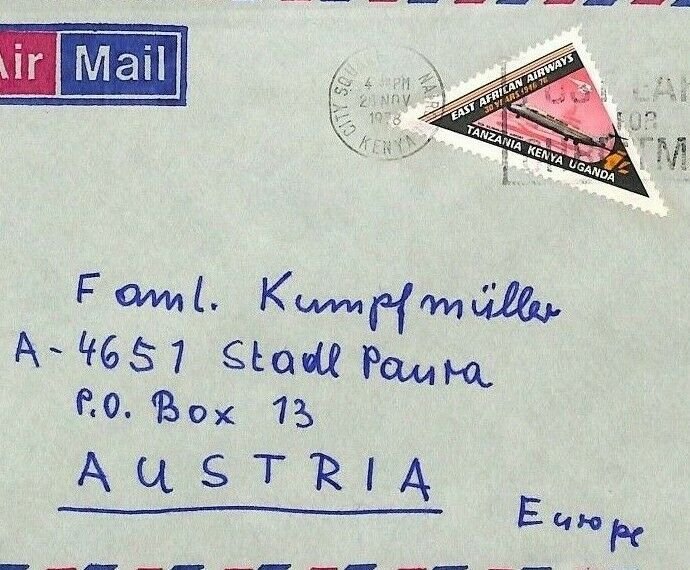 KENYA 1978 Air Mail Cover *Ruiru* Private Bag MIVA MISSIONARY MAIL 1978 CA153