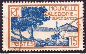 NEW CALEDONIA 1928 15c Definitive Blue and Brown SG143 FU
