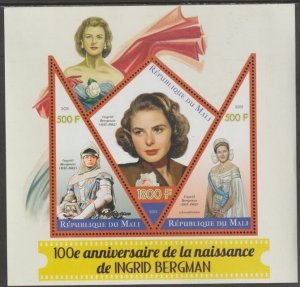 MALI - 2015 - Ingrid Bergman - Perf 3v Sheet - MNH-Private Issue