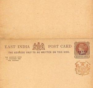 MM29 1890s East India States NABHA Unused Reply Postcard {samwells-covers}