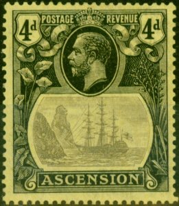 Ascension 1924 4d Grey-Black & Black-Yellow SG14c 'Cleft Rock' Fine MM