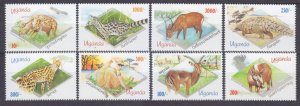 1992 Uganda 1121-1128 Fauna 17,00 €