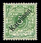 German Colonies, Caroline Islands #2a (Mi. 2I) Cat€750, 1899 5pf green, ove...