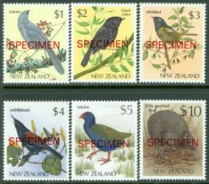 NEW ZEALAND : 1990. High Value Bird set Overprinted SPECIMEN.  Very Fine Mint NH
