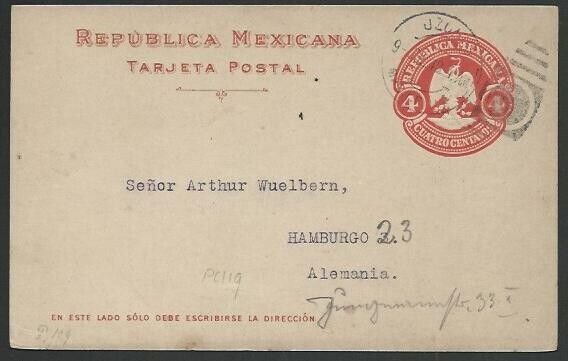 MEXICO 1910 4c postcard used to Germany....................................60557