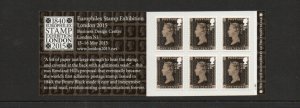 MB13 2015 175th Anniversary of 1d Black Self-adhesive Booklet EUROPHILEX U/M 