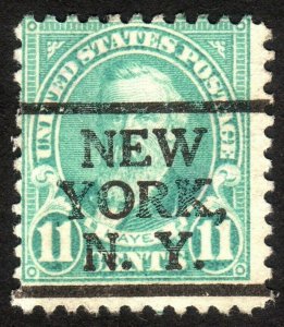 1922, US 11c, Hayes, Used, New York precancel, Sc 563