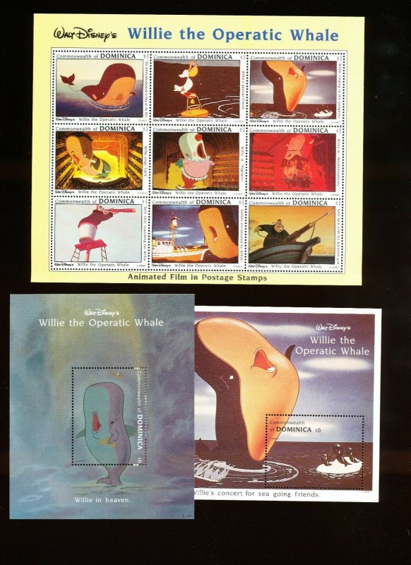 DOMINICA - Scott 1631-1633  VFMNH - DISNEY - Willie The Operatic Whale - 1993