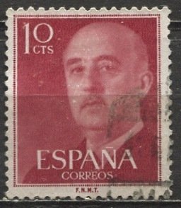 Spain; 1954; Sc. # 815; Used FNMT Inscription Single Stamp