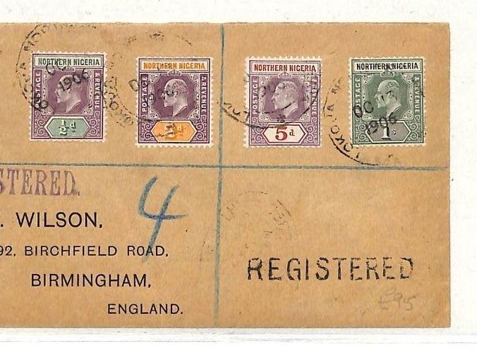 AB280 1906 Northern Nigeria GB Birmingham Registered Cover {samwells-covers}PTS