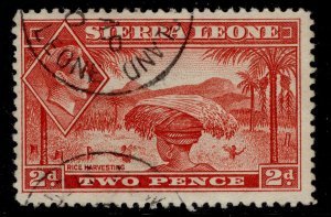 SIERRA LEONE GVI SG191a, 2d scarlet, FINE USED.