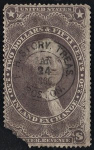 SC#R84c $2.50 Inland Exchange Revenue (1862) Used/CDS/Fault