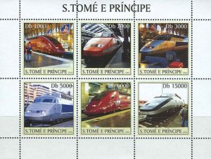 St Thomas - TGV Speed Trains, Scott #1553 - 6 Stamp Sheet - ST3103