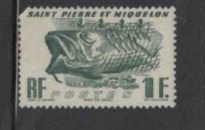 ST. PIERRE & MIQUELON #330 1947 1fr FISHING SYMBOLS MINT VF NH O.G