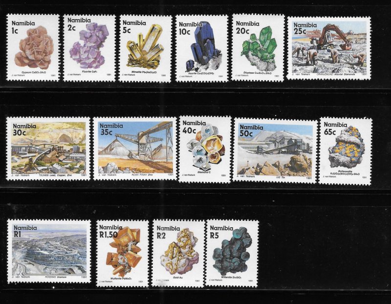 Namibia 1991 Minerals Mine Sc 674-689 MNH A1786