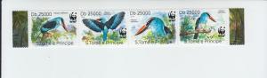 2014 St. Thomas & Prince WWF Kingfisher S4 (Scott 2669) MNH