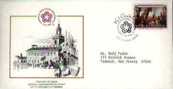 Rwanda, First Day Cover, Americana