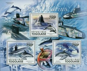 Submarines & Dolphins Stamp HMS Astute S119 K-284 Akula S/S MNH #4337-4339