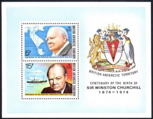 British Antarctic Territory Sc# 63a MNH Souvenir Sheet 1974 Winston Churchill