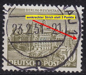GERMANY BERLIN [1949] MiNr 0053 IV ( O/used ) [04] Architektur Plattenfehler