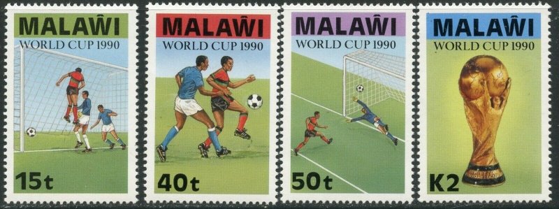 MALAWI Sc#566-569 1990 World Cup Soccer Complete Set OG Mint Hinged