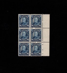 Canada Mint NH block of 6 KGV Arch/leaf 8 cent Issue w/tabs  Sc# 171